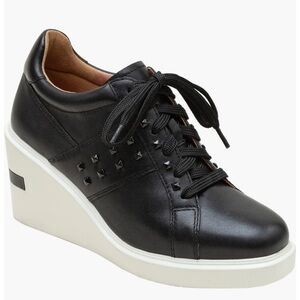 Linea Paolo Katia-L leather wedge sneaker - size 6.5 NIB